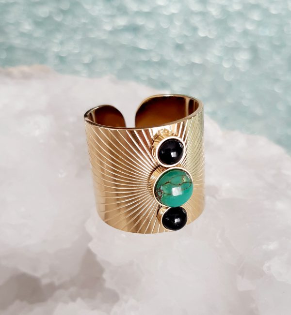 bague bijoux pierres, onyx, turquoise, coucher de soleil, pierres