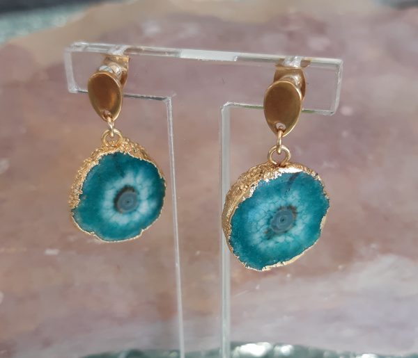 Boucles d'oreilles "Lagon", Quartz Solaire – Image 2