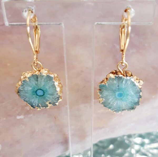 boucles d'oreilles bijoux quartz solaire pierres naturelles