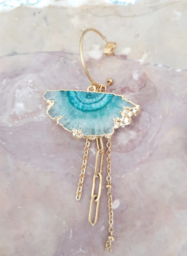 Boucles d'oreilles "Lagon", Quartz Solaire – Image 3