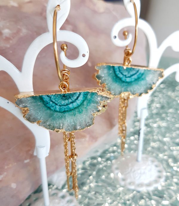 Boucles d'oreilles "Lagon", Quartz Solaire – Image 2