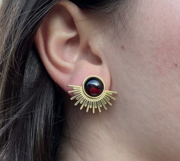 Boucles d'oreilles "Coucher de Soleil", Grenat – Image 3