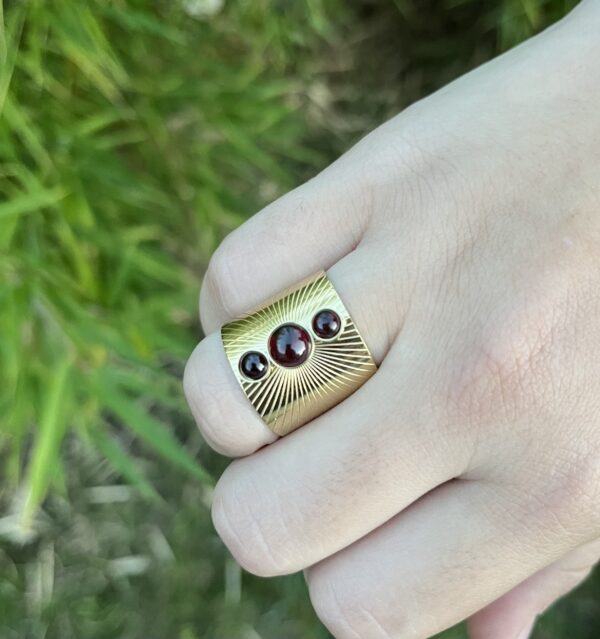 Bague "Coucher de Soleil", Grenat – Image 2