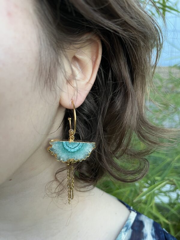Boucles d'oreilles "Lagon", Quartz Solaire – Image 6