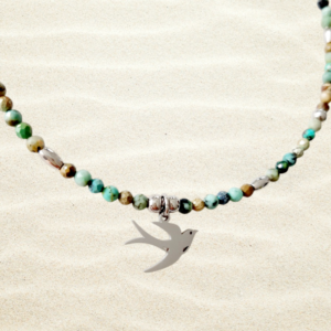 Collier "Hirondelle", Turquoise Africaine